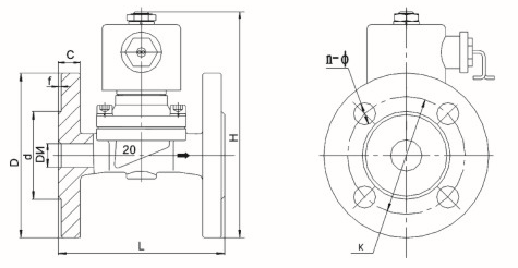 法蘭膜片式電磁閥規(guī)格尺寸